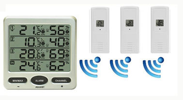 Wireless 8 Channel Multi-display Thermo / hygrometer dengan tiga sensor